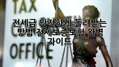 전세금, 안전하게 돌려받는 방법! 전세보증보험 완벽 가이드